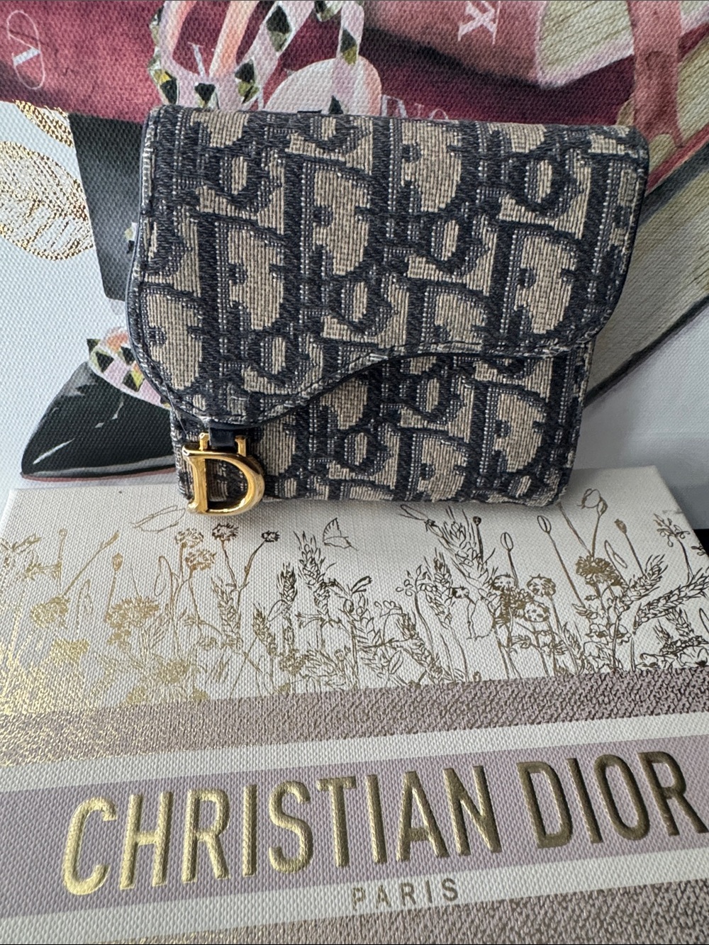 Dior Saddle Navy and Cream Wallet